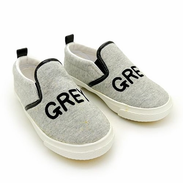 韓國製 Kz shoes 兒童帆布鞋-灰