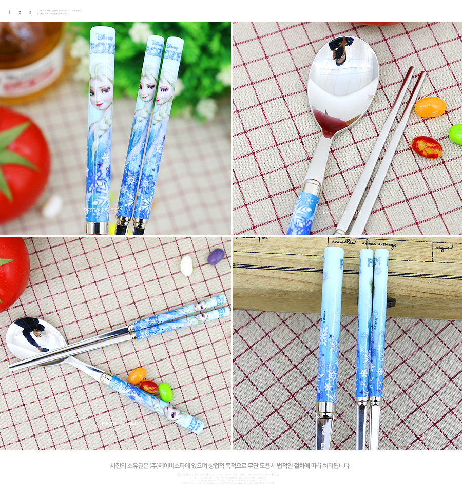 韓國製冰雪奇緣304不銹鋼餐具組-筷子+湯匙