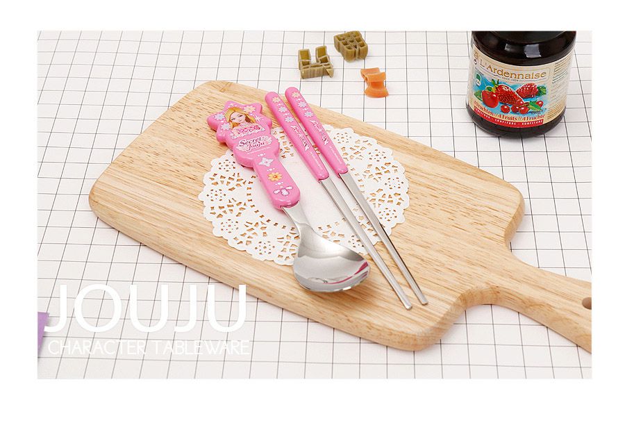 韓國製魔法少女304不銹鋼餐具組-筷子+湯匙