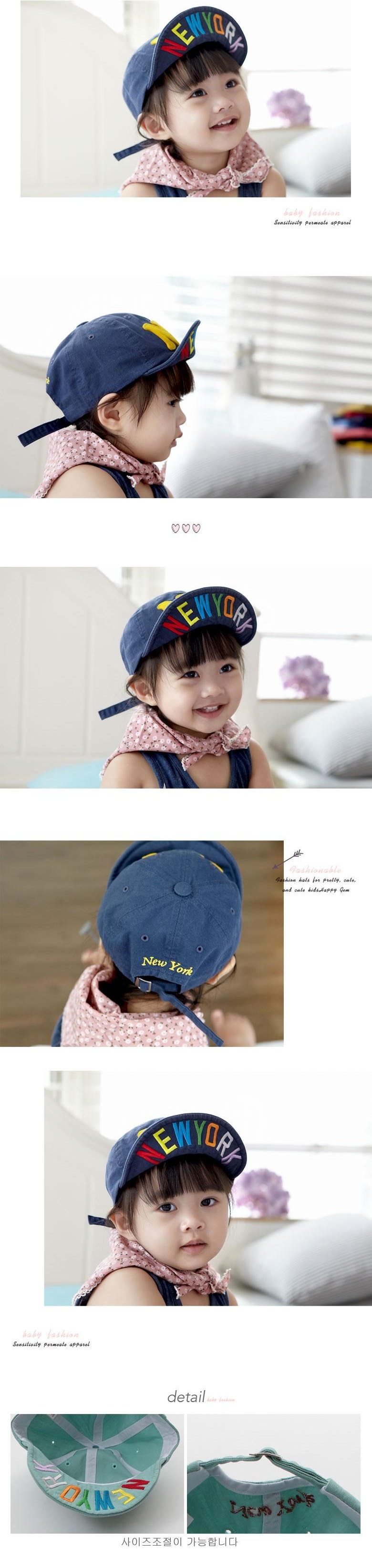 韓國製NY純棉寶寶遮陽帽-帽沿可翻摺(6個月~3歲)