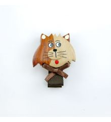 韓國進口木質髮夾-貓咪