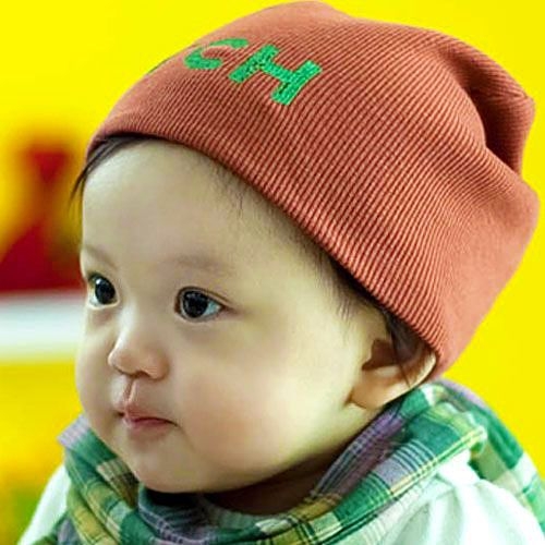 韓國製POPKID素色保暖豆豆帽(FITCH印花圖標)