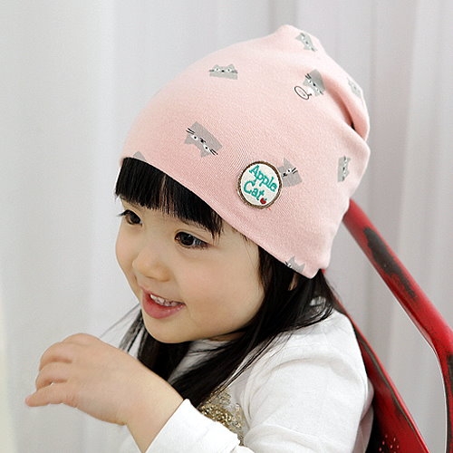 韓國製 APPLECAT保暖帽  (印花車縫圖標)