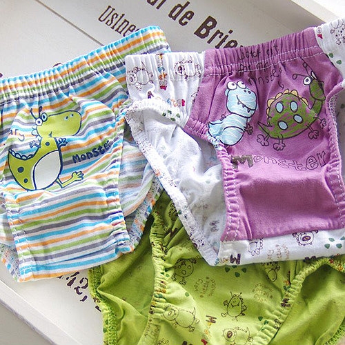 韓國製純棉兒童內褲3件組-恐龍