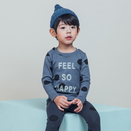 【超值特價】韓國製厚款純棉家居服套組(上衣+褲子)-happy藍