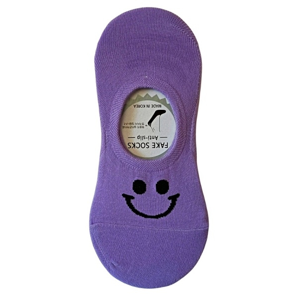 韓國製隱形襪大人款-紫色微笑