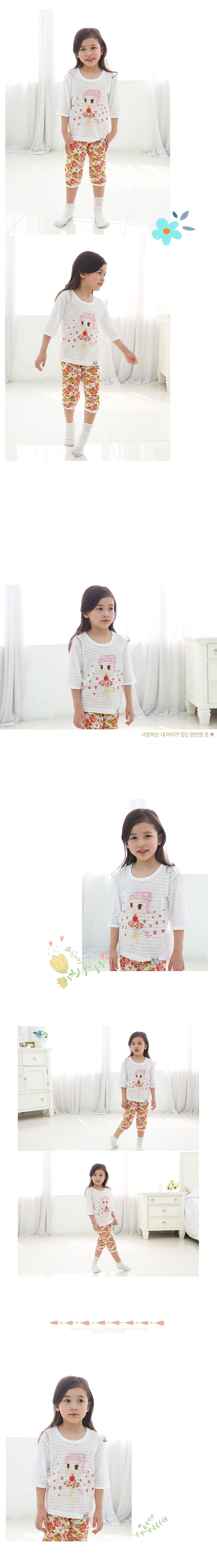 【出清特價】韓國製純棉七分袖家居服-小公主