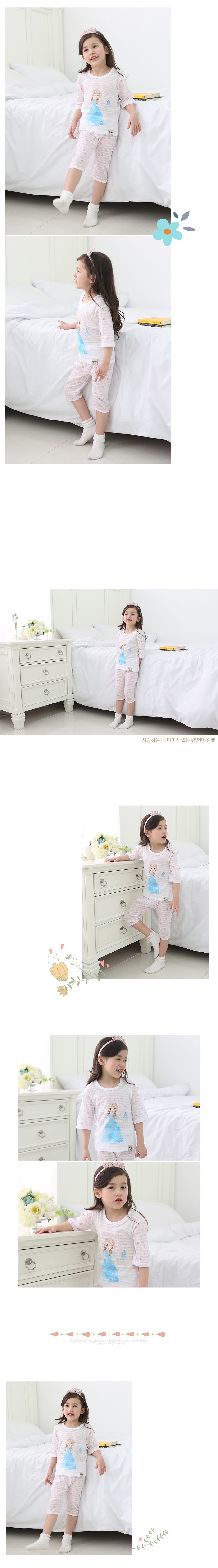 【出清特價】韓國製純棉七分袖家居服-冰雪女王